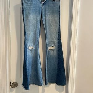 Free People Flare two tone bell bottom jeans size 26